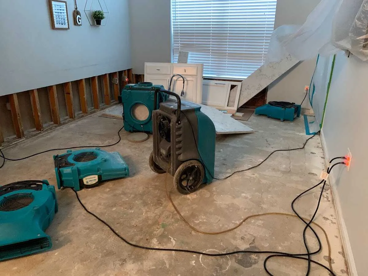Dehumidifier in flood-cut room for Water Extraction & Removal in Emeryville